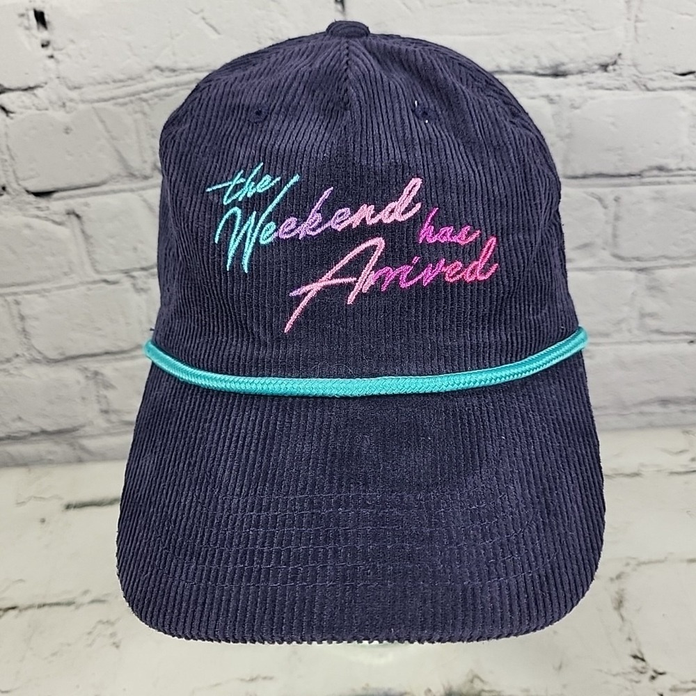 The Weekend Has Arrived Hat Retro Corduroy Strapback Rope Chubbies One Size Cap